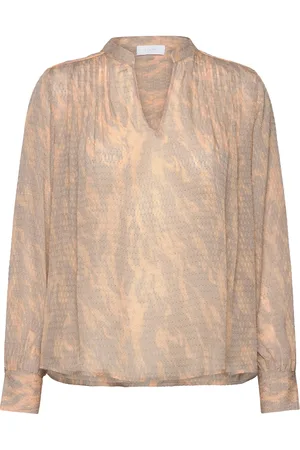 Levete Room Lr-Fia Tops Blouses Long-sleeved Beige