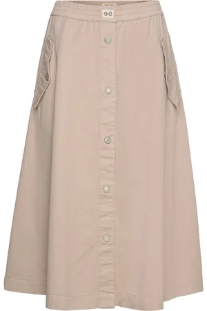 Esmé Studios Essophia Midi Skirt Polvipituinen Hame Beige