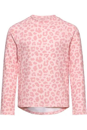 Geggamoja Uv-L.s Sweater Pink Leo 01 146/152 Swimwear Uv Clothing Uv Tops Pink