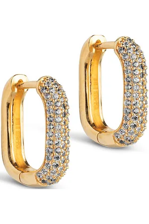 Enamel Sparkling Square Hoops 15 Mm Accessories Jewellery Earrings Hoops Gold