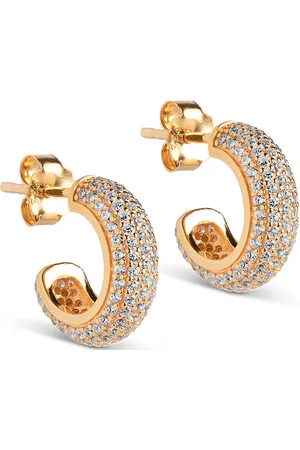 Enamel Luna Mini Sparkling Hoops Accessories Jewellery Earrings Hoops Gold