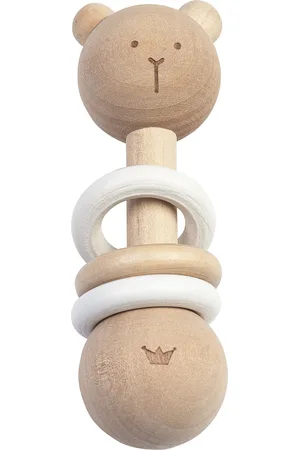 BAMBAM Miljøvenlig Trætangle - Bjørn Toys Baby Toys Rattles Beige
