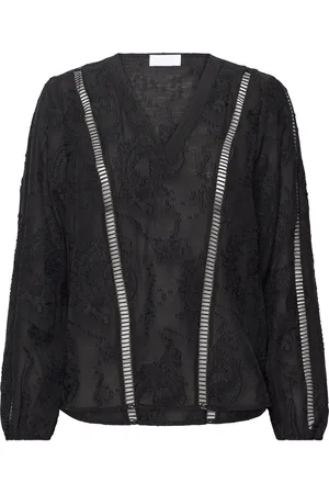 Levete Room Lr-Fenna Tops Blouses Long-sleeved Black