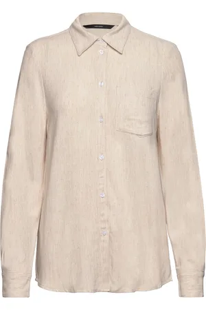 VERO MODA Vmvera Ls Linen Over D Shirt Tops Shirts Long-sleeved Beige