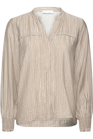 Levete Room Lr-Fever Tops Blouses Long-sleeved Cream