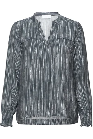 Levete Room Lr-Fever Tops Blouses Long-sleeved Blue
