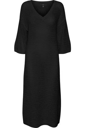 VERO MODA Vmmadera 3/4 Calf Dress Boo Dresses Knitted Dresses Black
