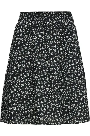 Norr Opal Seersucker Skirt Polvipituinen Hame Black
