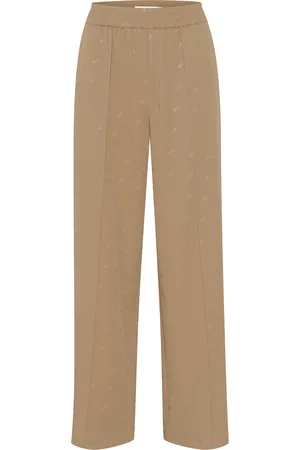 Gestuz Loginagz Hw Pants Bottoms Trousers Wide Leg Beige