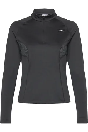 Reebok Running 1/4 Zip Sport Sweat-shirts & Hoodies Sweat-shirts Black
