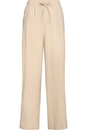 Creative Collective Alana Pants Bottoms Trousers Linen Trousers Beige