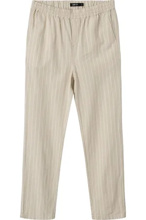 LMTD Nlnhill Stripe Reg Pant Bottoms Trousers Beige