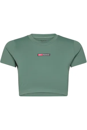 Reebok Lux Bold Crop Tee Sport Crop Tops Short-sleeved Crop Tops Green