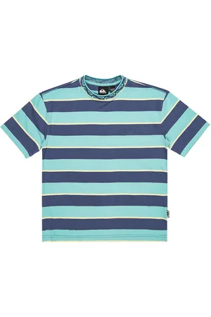 Quiksilver Stripe Tee Yth Tops T-shirts Short-sleeved Blue