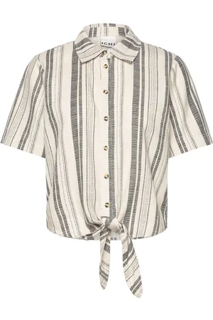Ichi Ihlino Sh Tops Shirts Short-sleeved Cream