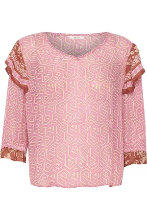 Cream Crlinea Blouse Tops Blouses Short-sleeved Pink