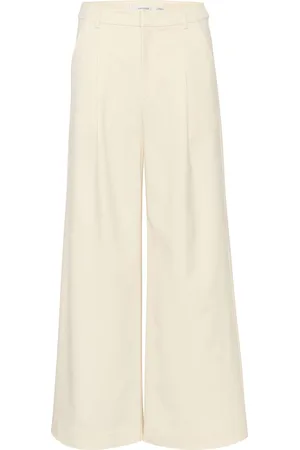 Gestuz Waisagz Hw Pants Bottoms Trousers Wide Leg Cream