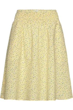 Norr Opal Seersucker Skirt Polvipituinen Hame Yellow