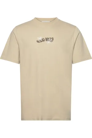 WoodWood Bobby Flowers T-Shirt Gots Designers T-shirts Short-sleeved Beige