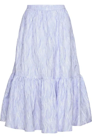Stella Nova Jacquard Wave Midi Skirt Designers Knee-length & Midi Blue