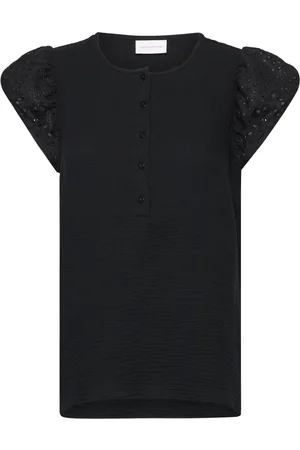 Mama;licious Mljuana Lia Wo Cap Sleeve Top 2F Tops T-shirts & Tops Short-sleeved Black
