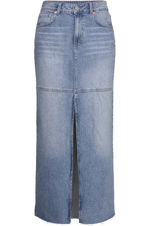 BUBBLEROOM Yarina Denim Skirt Pitkä Hame Blue