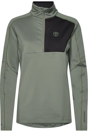 Tenson Txlite Half Zip Sport Sweat-shirts & Hoodies Fleeces & Midlayers Khaki Green
