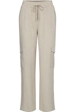 Numph Nusussi Pant Bottoms Trousers Cargo Pants Cream
