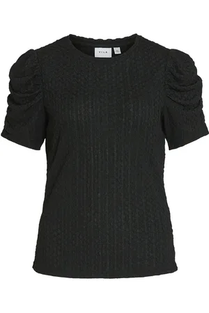 VILA Vianine S/S Puff Sleeve Top - Noos Tops T-shirts & Tops Short-sleeved Black