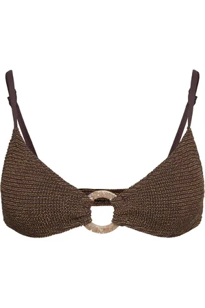 Bond Eye Ring Lissio Crop Swimwear Bikinis Bikini Tops Triangle Bikinitops Brown