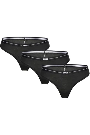 HUGO BOSS 3P Thong Stringit Alusvaatteet Black