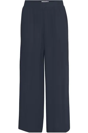Ichi Ihmarrakech So Pa Bottoms Trousers Wide Leg Navy