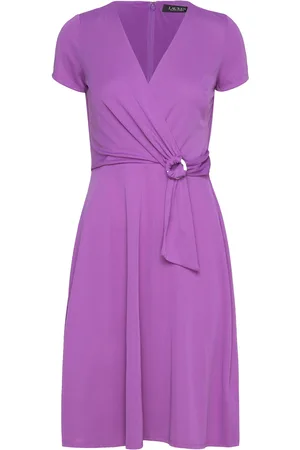 Ralph Lauren Surplice Jersey Dress Lyhyt Mekko Purple