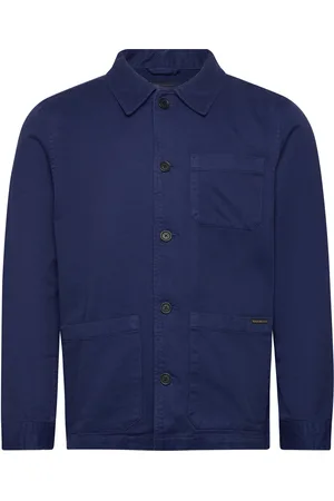 Nudie Jeans Barney Worker Jacket Indigo Blue Designers Overshirts Blue