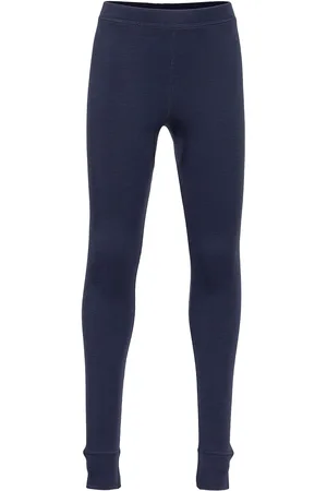 Lindex Longjohns Merino Wool Solid Outerwear Base Layers Baselayer Bottoms Blue