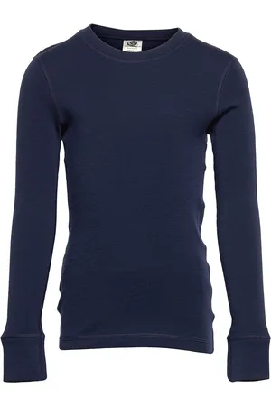 Lindex Top Merino Wool Solid Outerwear Base Layers Baselayer Tops Blue