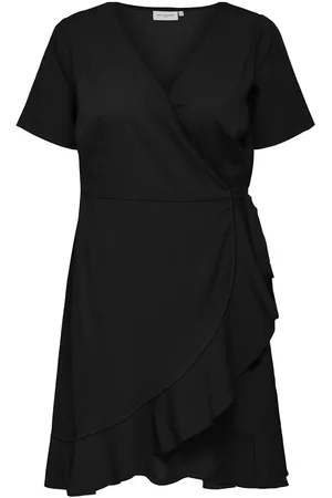 ONLY Carlivia S/S Wrap Knee Dress Wvn Noos Lyhyt Mekko Black