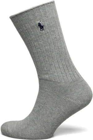 Ralph Lauren Cotton-Blend Crew Socks Underwear Socks Regular Socks Grey