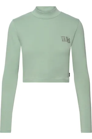 Vans Mini Mock Neck Ls Sport Crop Tops Long-sleeved Crop Tops Green