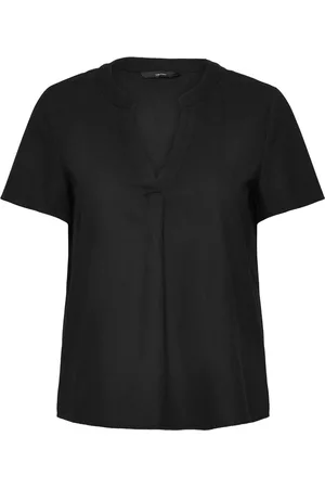 VERO MODA Vmmymilo Ss V-Neck Top Wvn Ga Tops T-shirts & Tops Short-sleeved Black