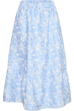 Culture Cuclarisse Skirt Polvipituinen Hame Blue