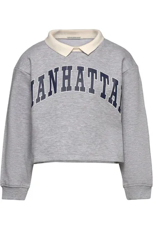 TOM TAILOR Cropped Polo Sweat Tops Sweat-shirts & Hoodies Sweat-shirts Grey