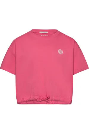 TOM TAILOR Cropped T-Shirt With Badge Tops T-shirts Short-sleeved Pink