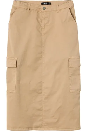 LMTD Nlfthilse Midi Cargo Skirt Dresses & Skirts Skirts Maxi Skirts Beige