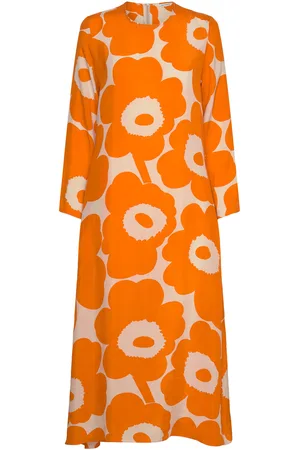 Marimekko Vesitse Unikko Maksimekko Juhlamekko Orange