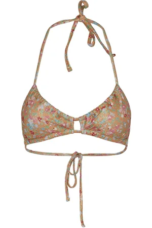 Pieces® Pcasine Shine Bikini Top Sww Swimwear Bikinis Bikini Tops Triangle Bikinitops Beige