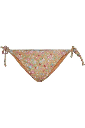 Pieces® Pcasine Shine Bikini Tie Brief Sww Swimwear Bikinis Bikini Bottoms Side-tie Bikinis Beige