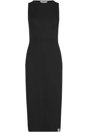 Calvin Klein Seaming Long Rib Dress Polvipituinen Mekko Black