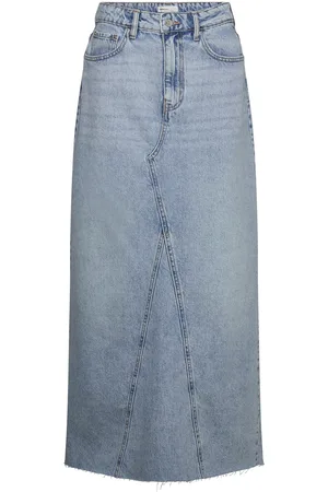 Gina Tricot Vintage Long Denim Skirt Pitkä Hame Blue