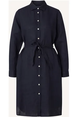 Lexington Isa Linen Shirt Dress Polvipituinen Mekko Blue